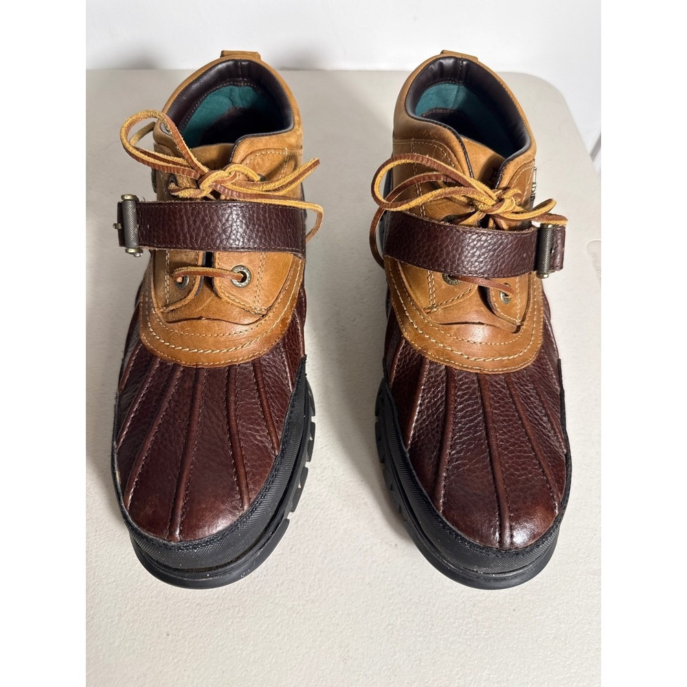 Polo Ralph Lauren Dover III Brown Leather Duck Boot Men 13 Buckle Strap Laced 13